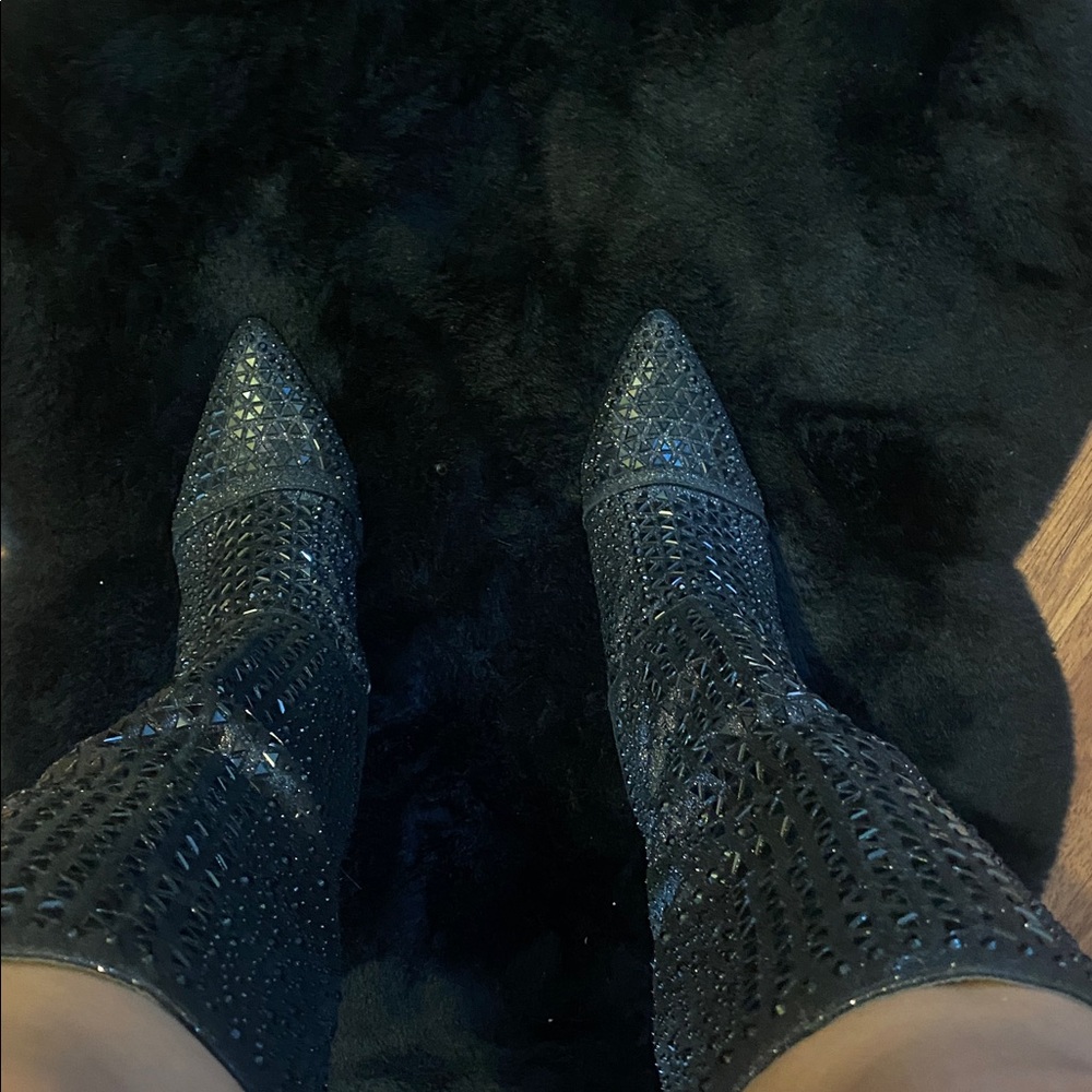 Studded Black Knee-High Boots